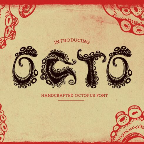Octo - A hand lettering Octopus font cover image.