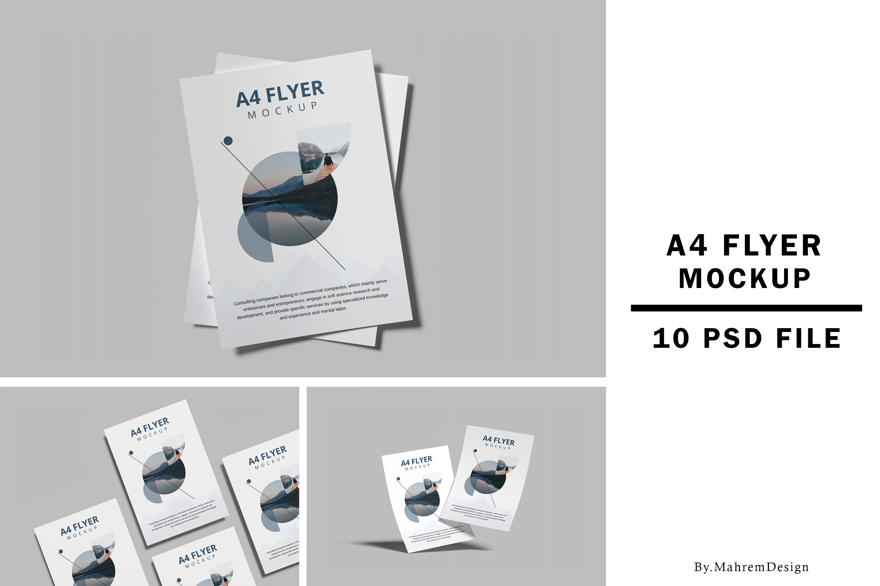 Free A4 Flyer / Resume Paper Mockup PSD - Good Mockups