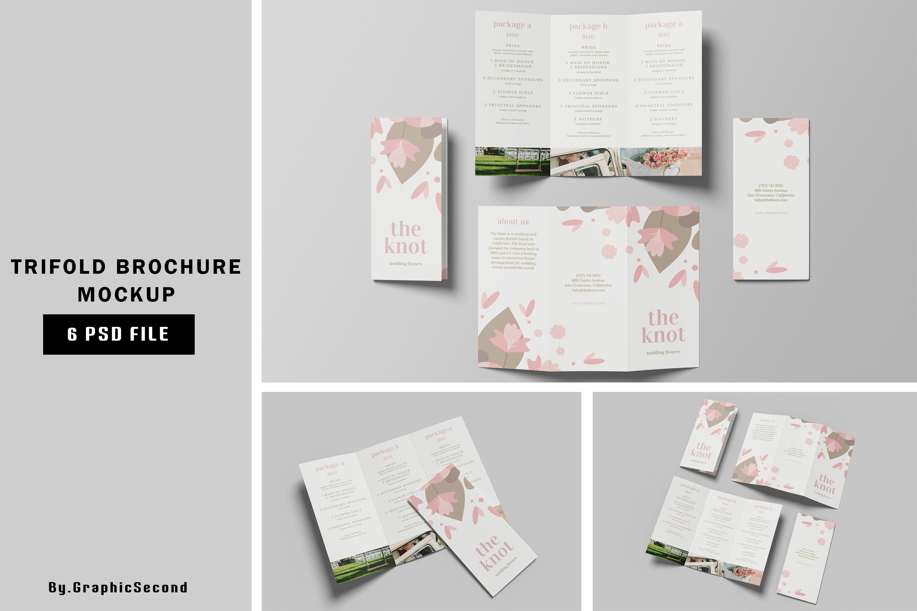 Trifold Brochure Mockup cover image.