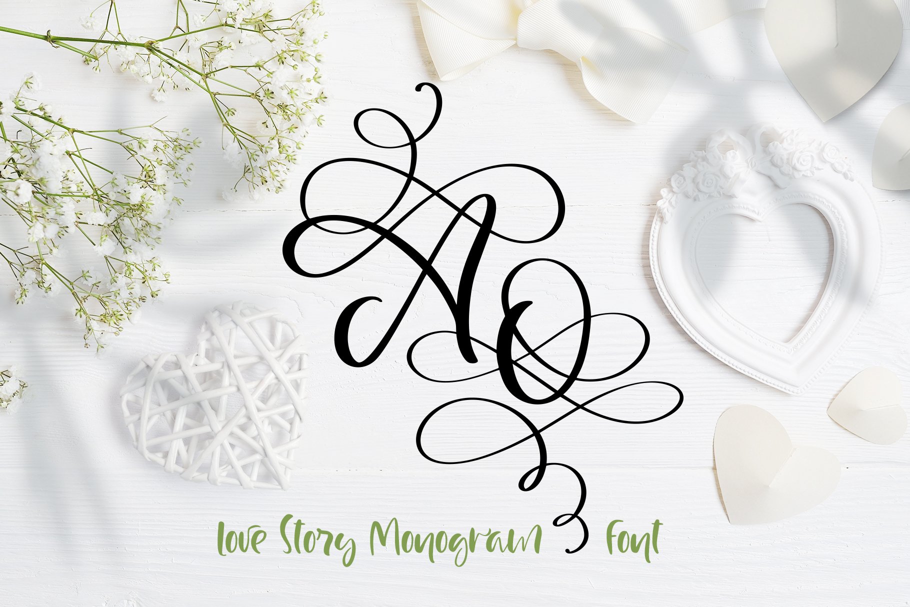 Love Story Monogram Font cover image.