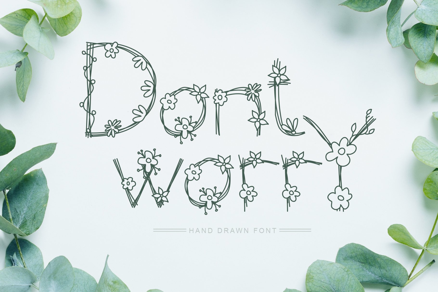 Dont Worry Hand Drawn Font cover image.