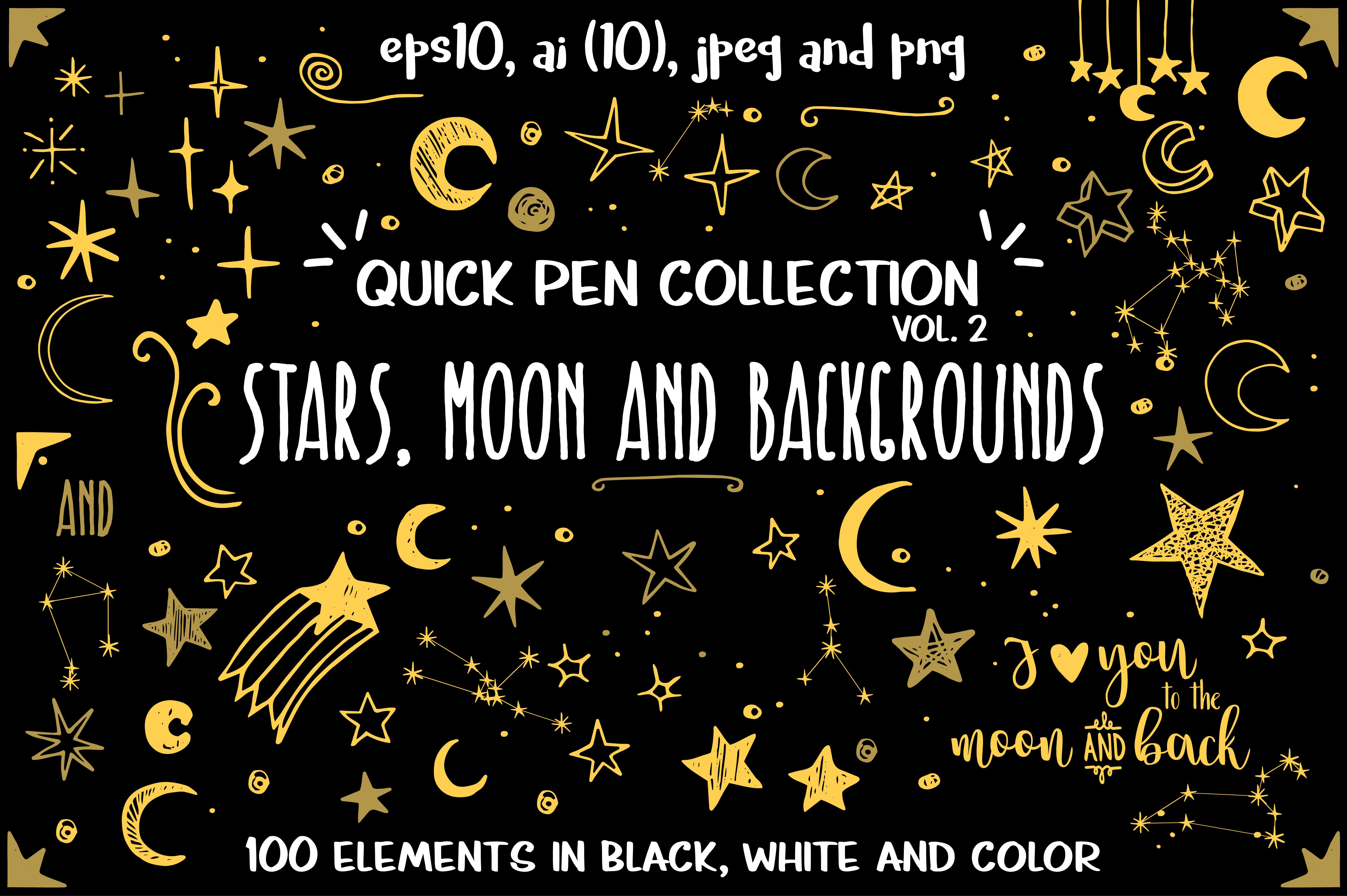 Stars, moon and backgrounds cover image.