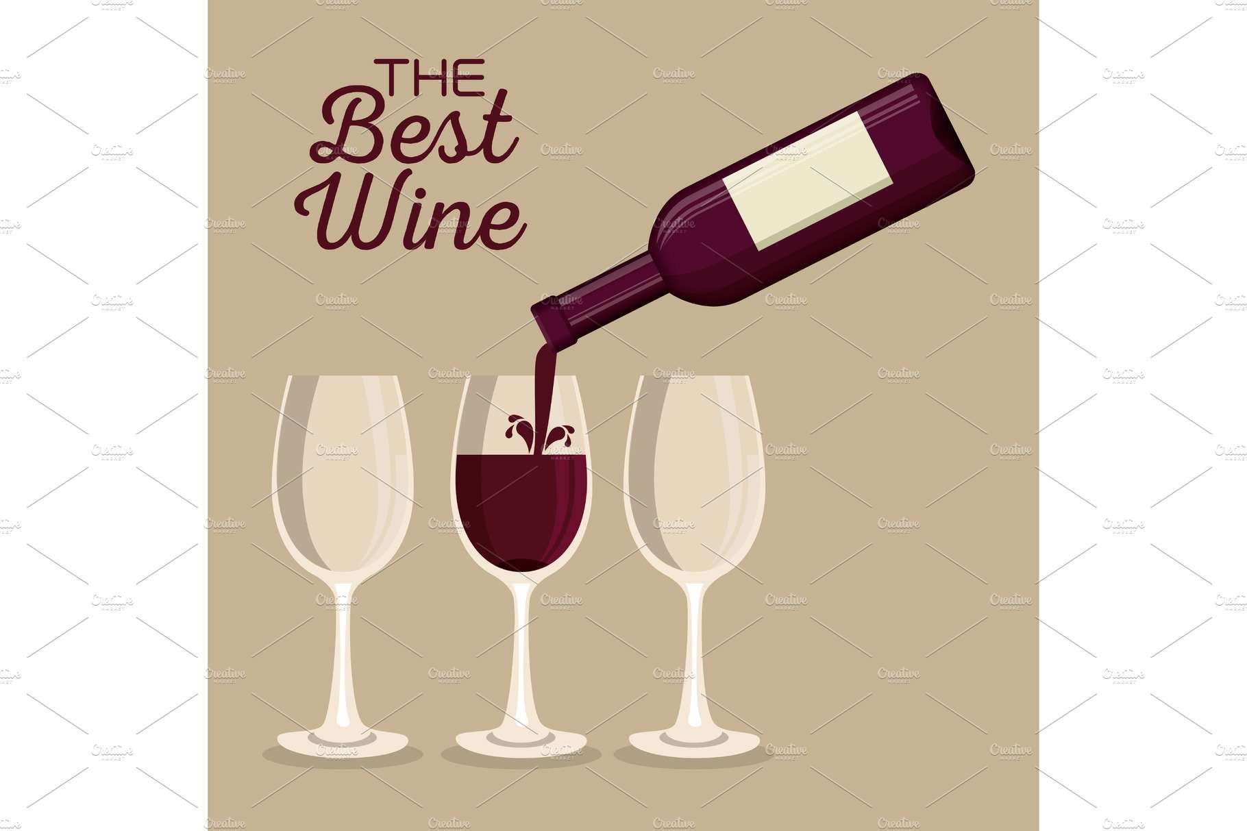 red wine bottle and cup label cover image.