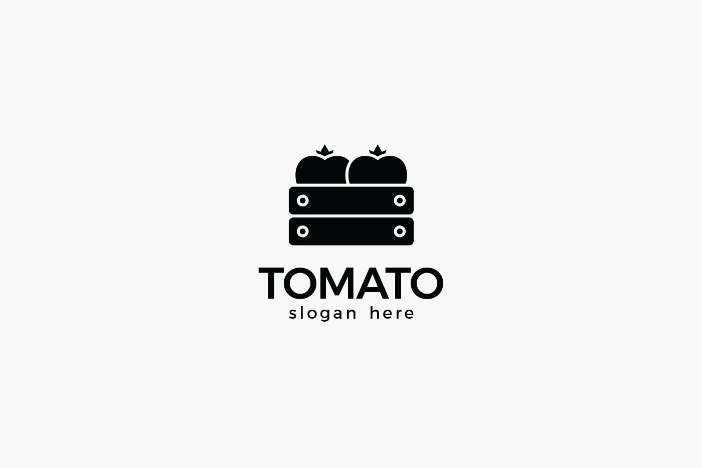 Fresh Tomato Basket Logo Template preview image.