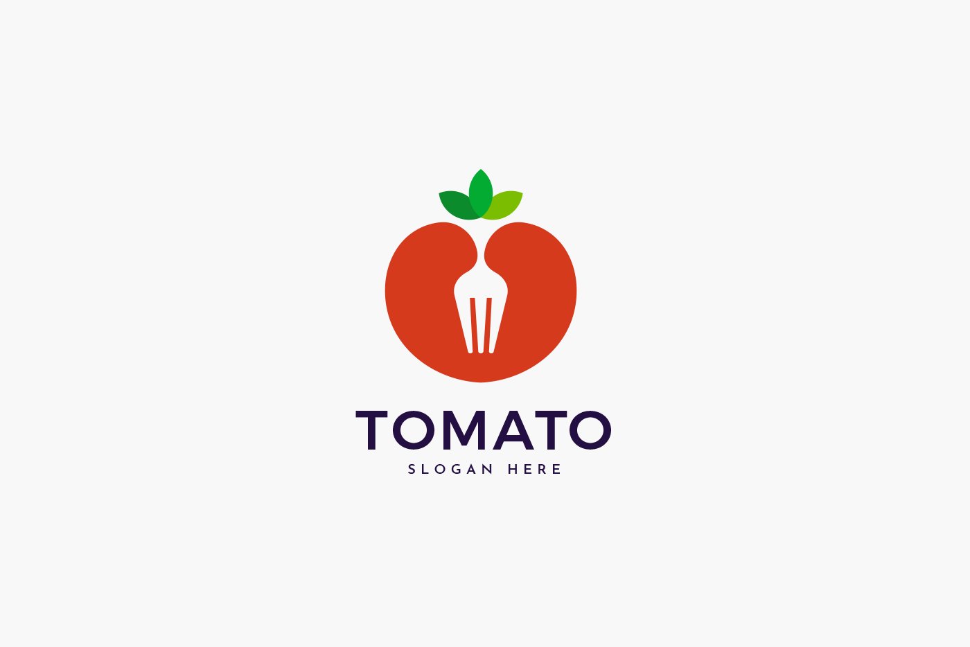 Tomato & Fork Logo Template preview image.
