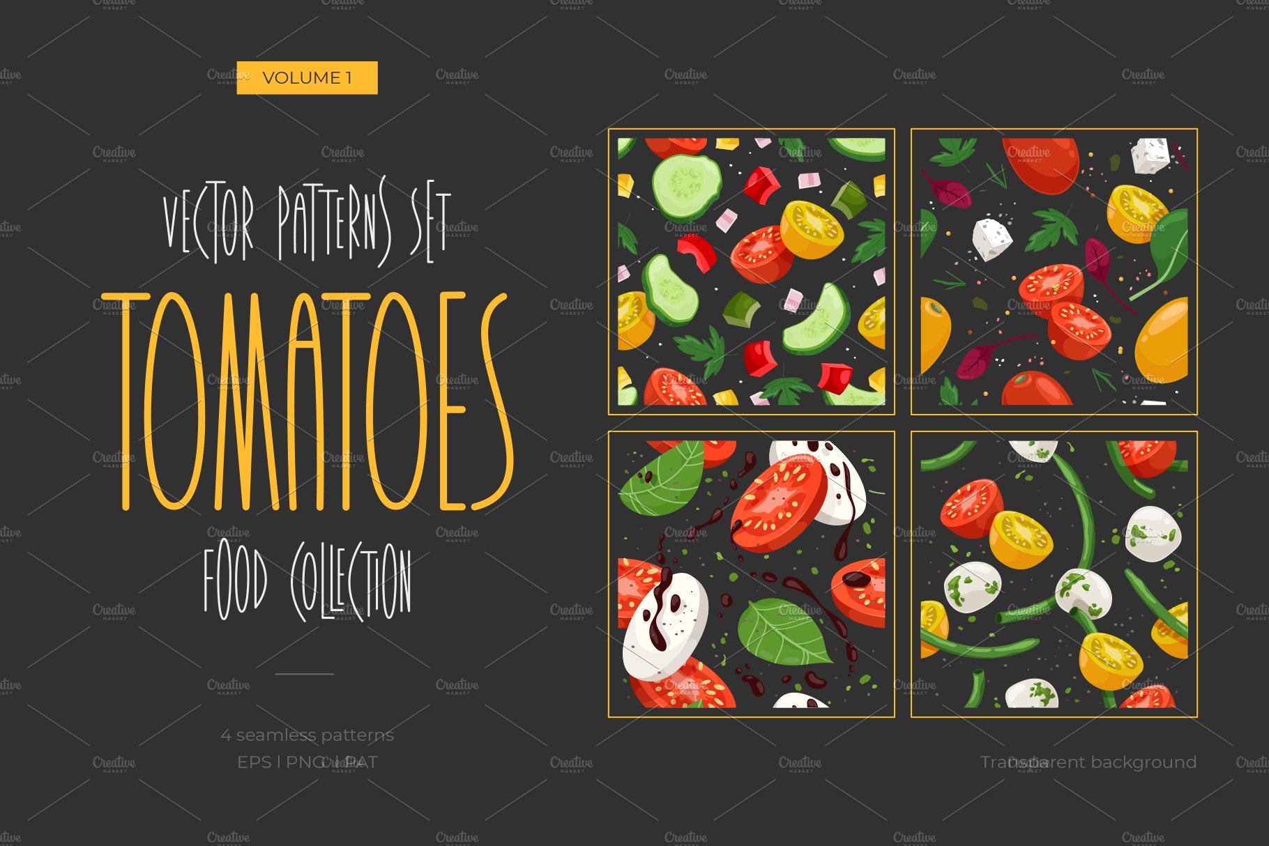 Tomatoes Vector Patterns cover image.