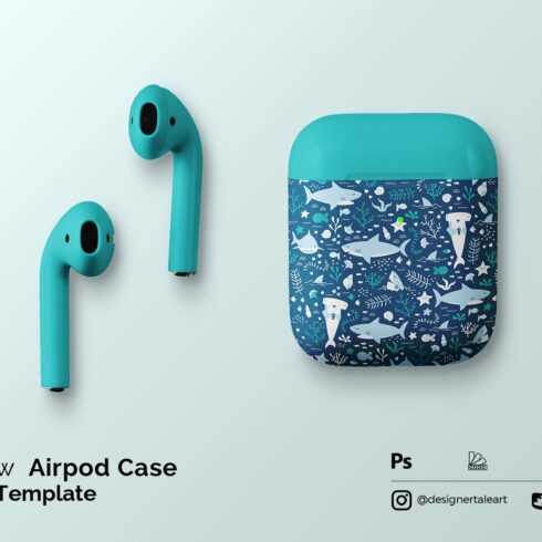 Top View Airpod Case Mockup cover image.
