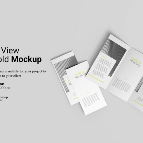 Top View Trifold Mockup cover image.