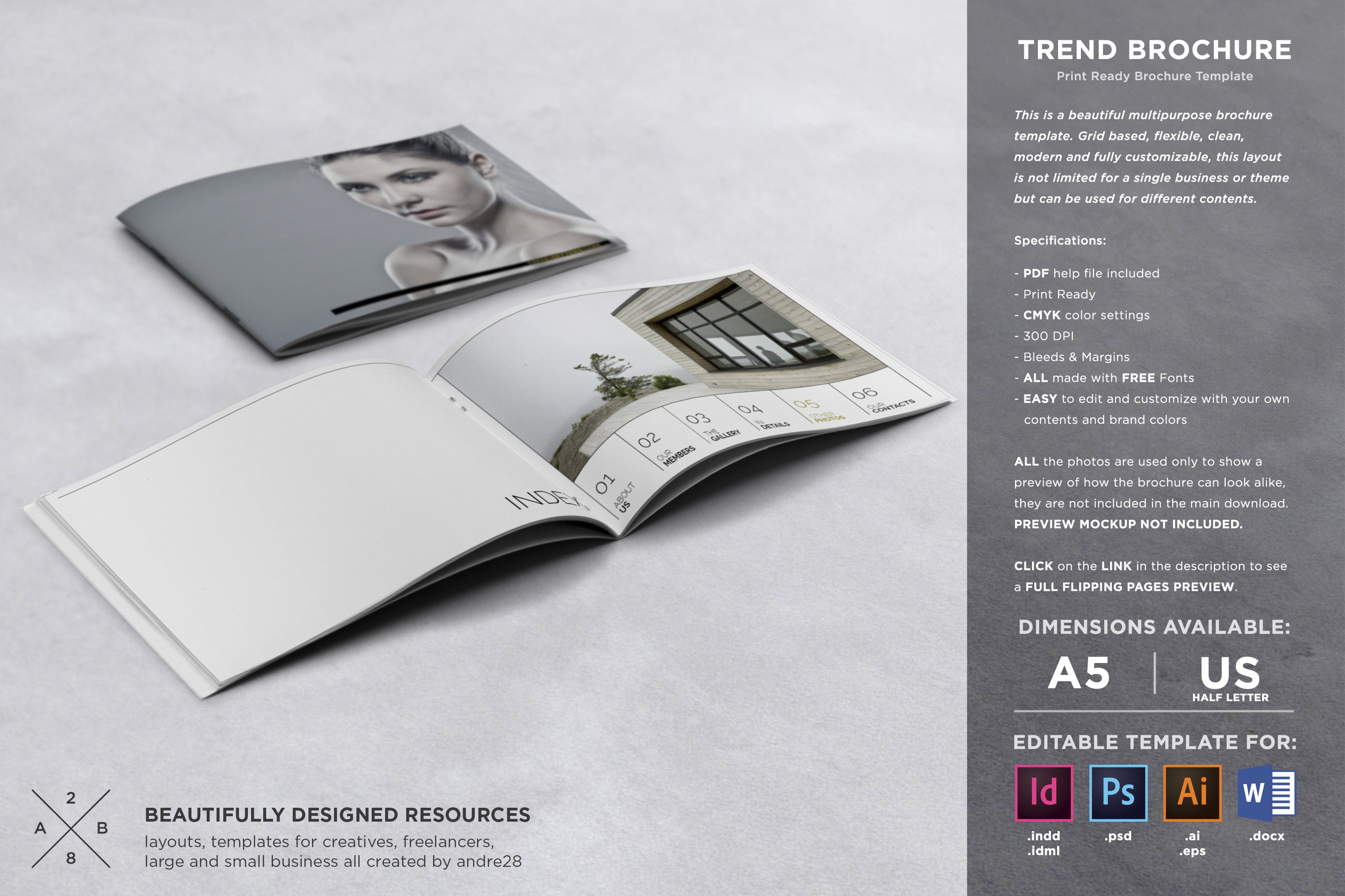 Trend Brochure Template cover image.