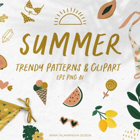 Summer pattern & clipart cover image.
