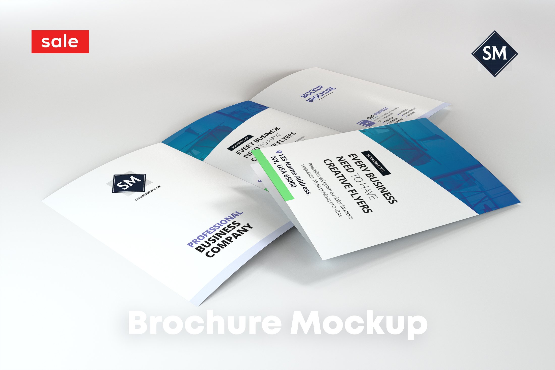 Minimal A4 Tri-Fold Brochure Mockup cover image.