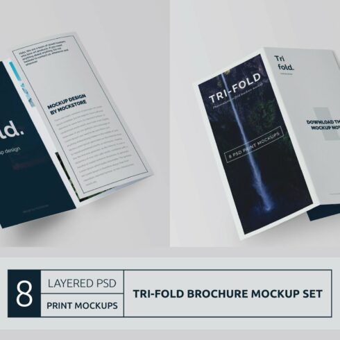 Trifold Brochure Mock-Up Set cover image.