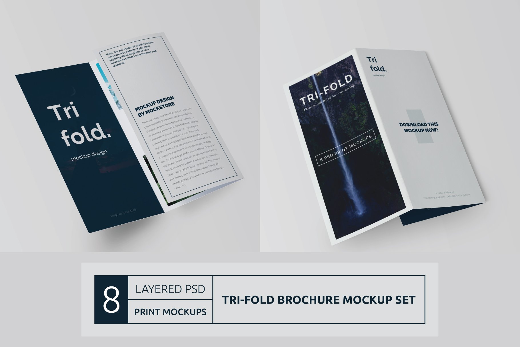 Trifold Brochure Mock-Up Set cover image.