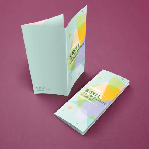 Trifold Brochure Mockups 8.5x11 cover image.
