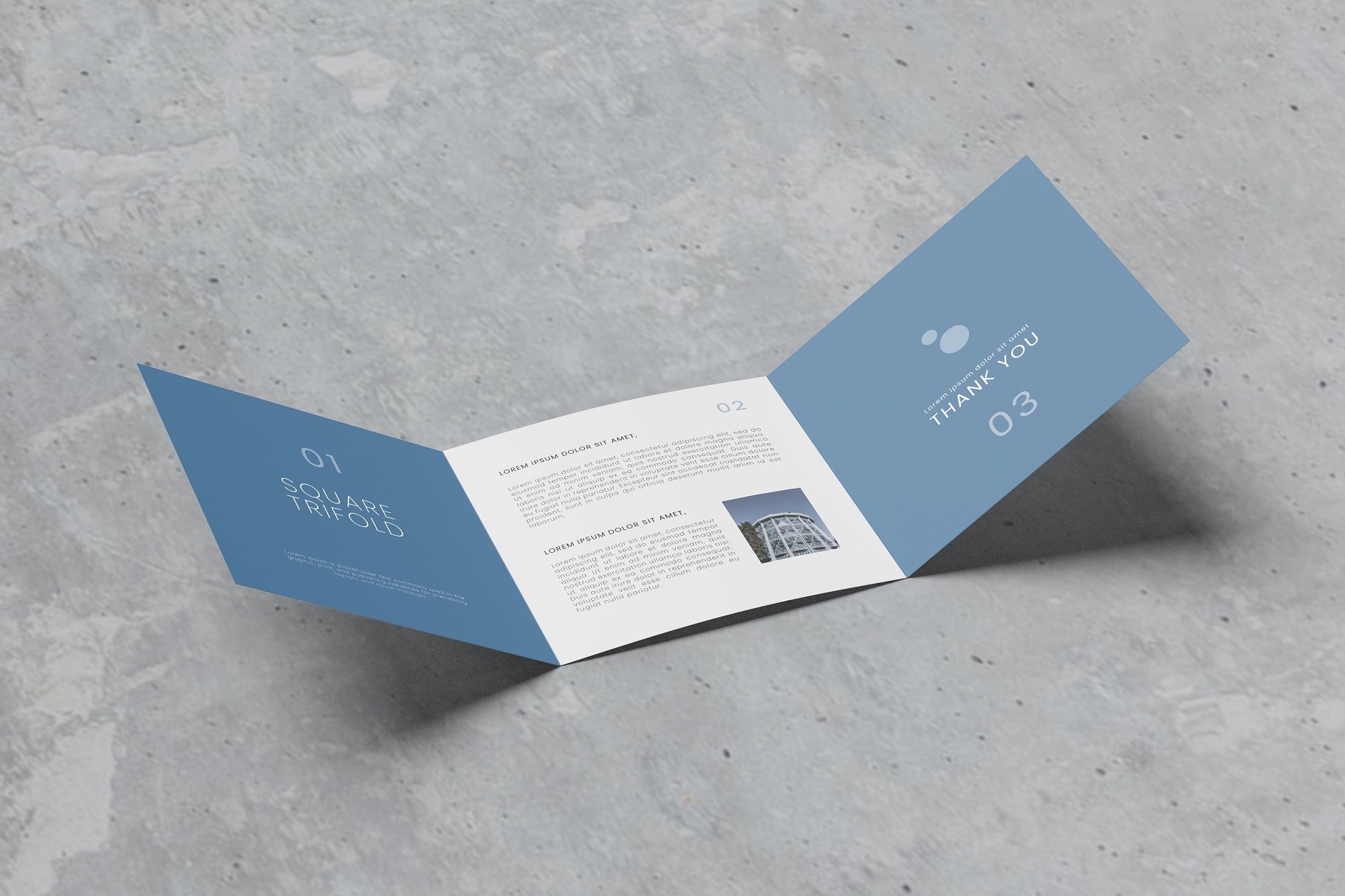 Trifold Square Brochure Mockup cover image.