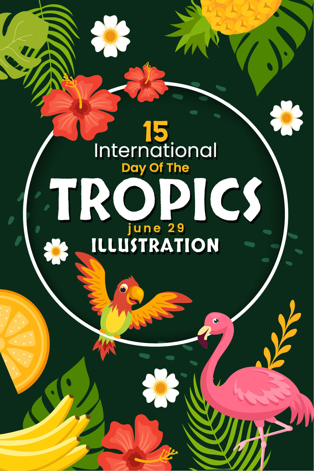 15 International Day of the Tropic Vector Illustration pinterest preview image.