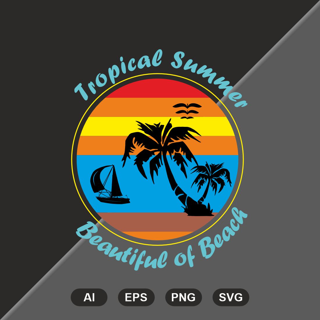 The logo for tropical summer beautiful of beach.