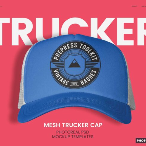 Trucker Cap Photoshop Template cover image.