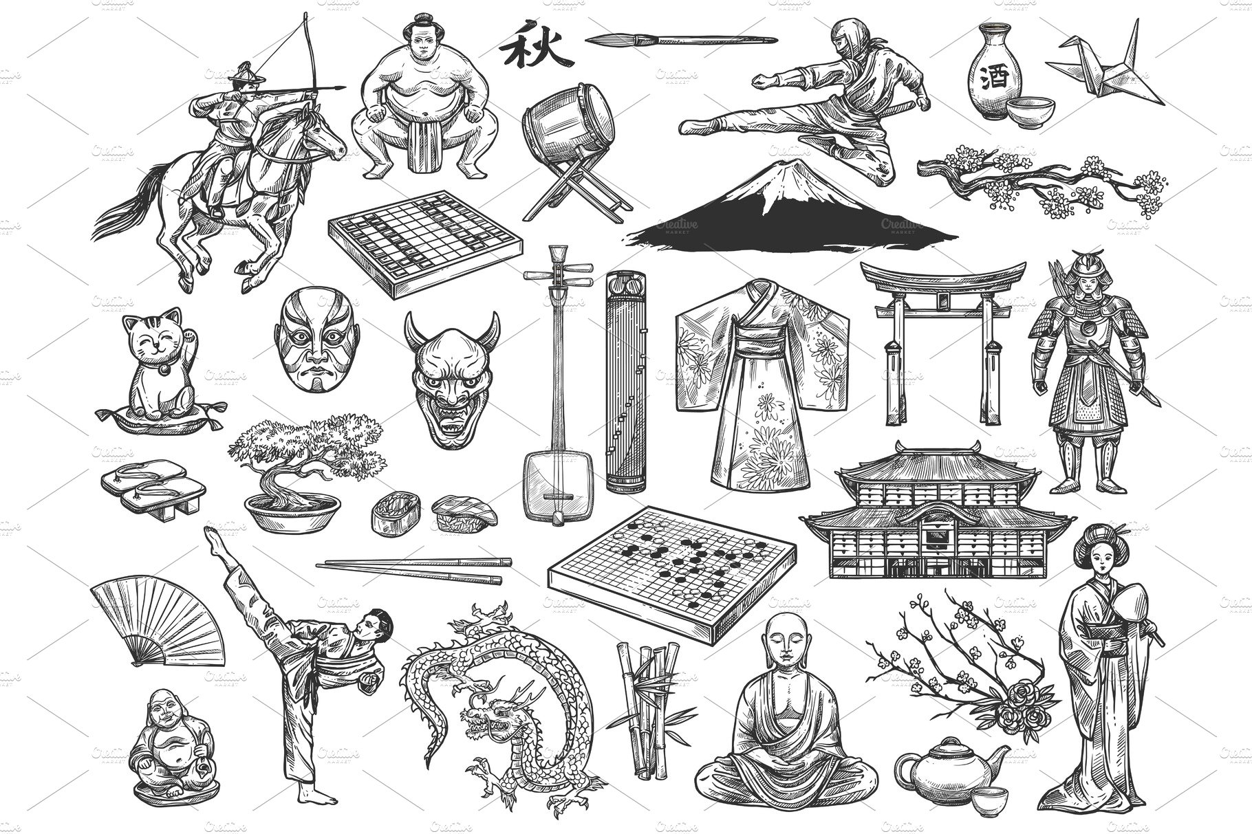 Japan culture symbols, history cover image.