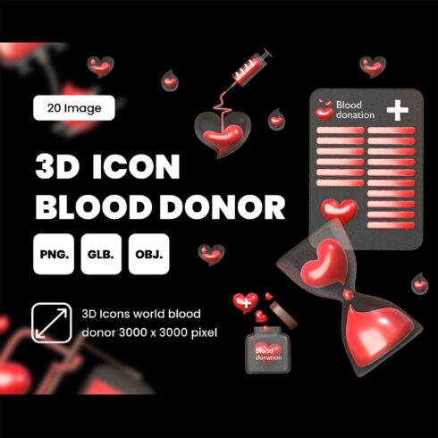 3d icon blood donor cover image.