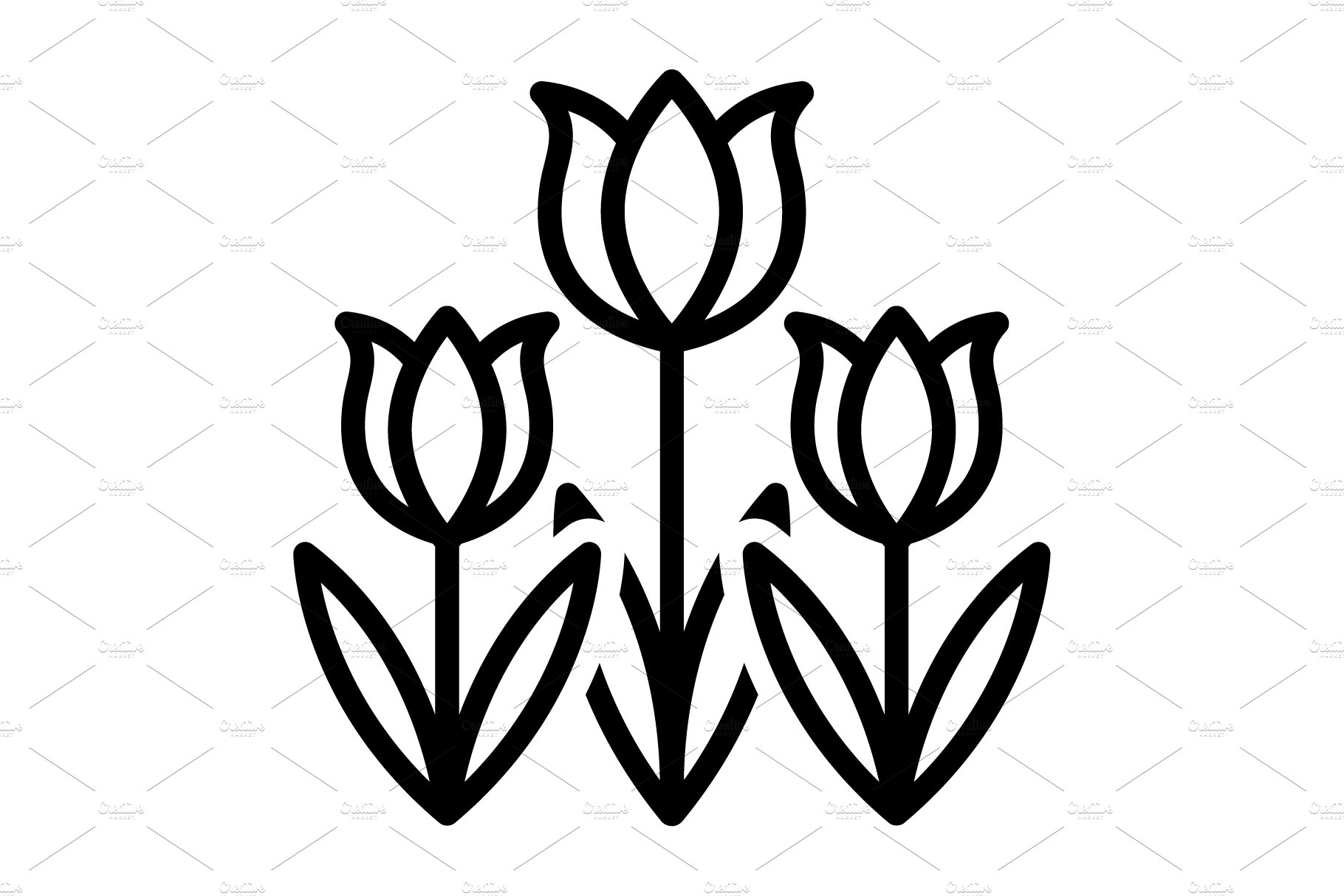 Tulip spring blooming icon cover image.