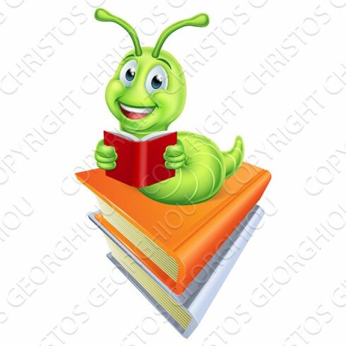 Reading Caterpillar Bookworm Worm on Books cover image.