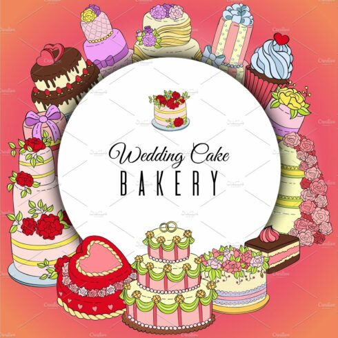 Wedding cake bakery round pattern cover image.