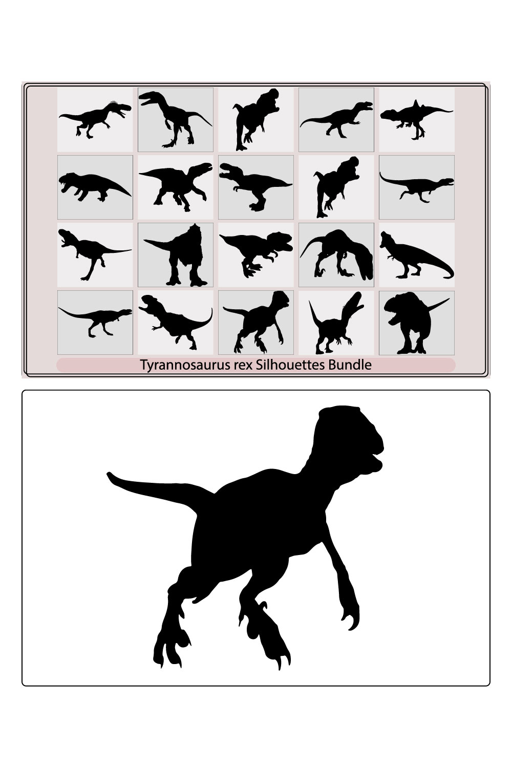 T-rex tyrannosaurus silhouette. Vector illustration tyrannosaurus