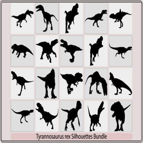 T rex tyrannosaurus silhouette Vector illustration growling screaming tyrannosaurus rex dinosaur silhouette cover image.