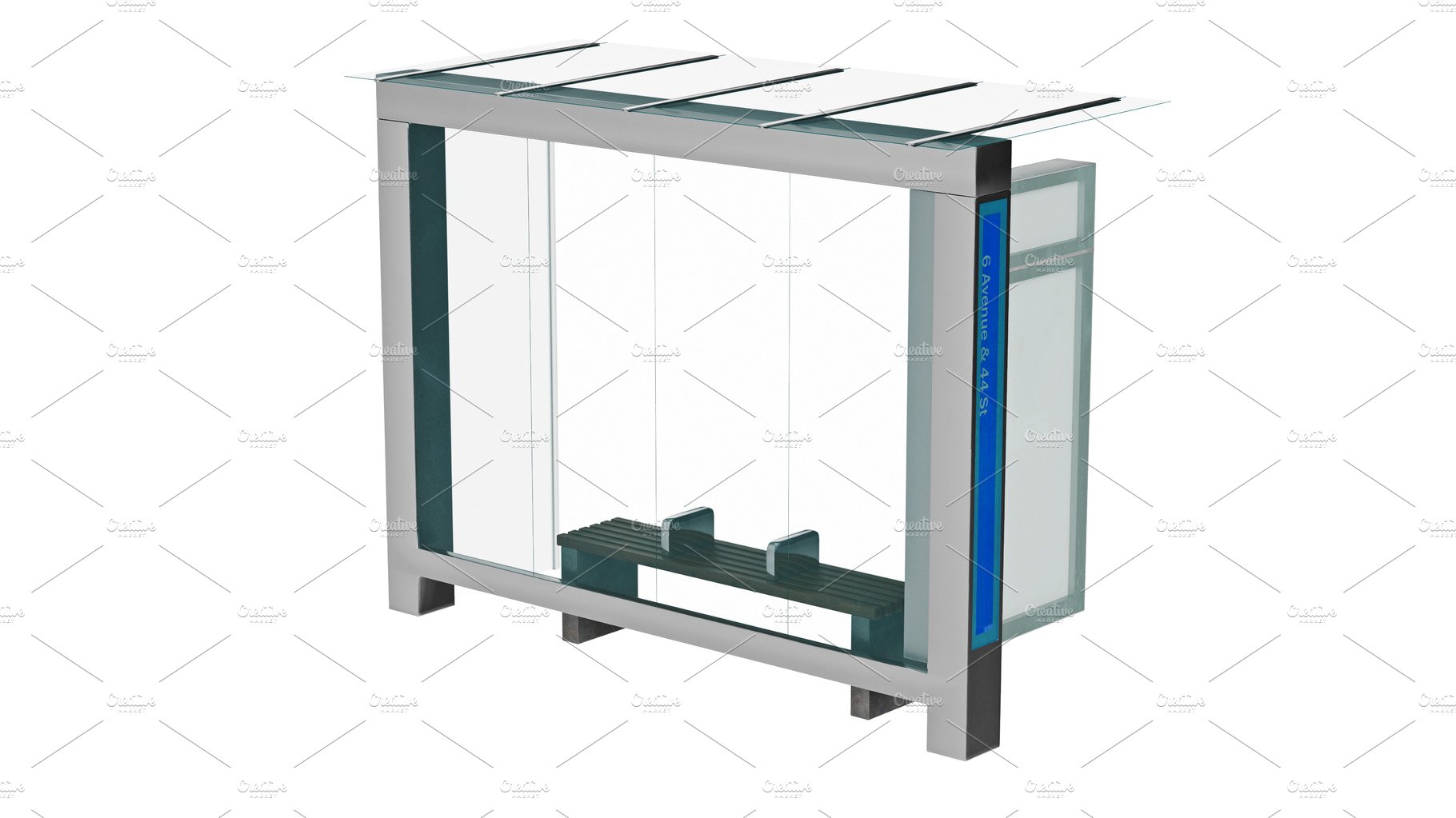 Bus stop shelter cover image.