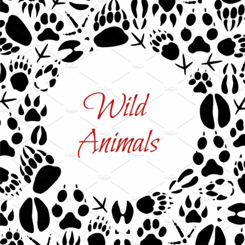 Vector wild animals footprints cover image.