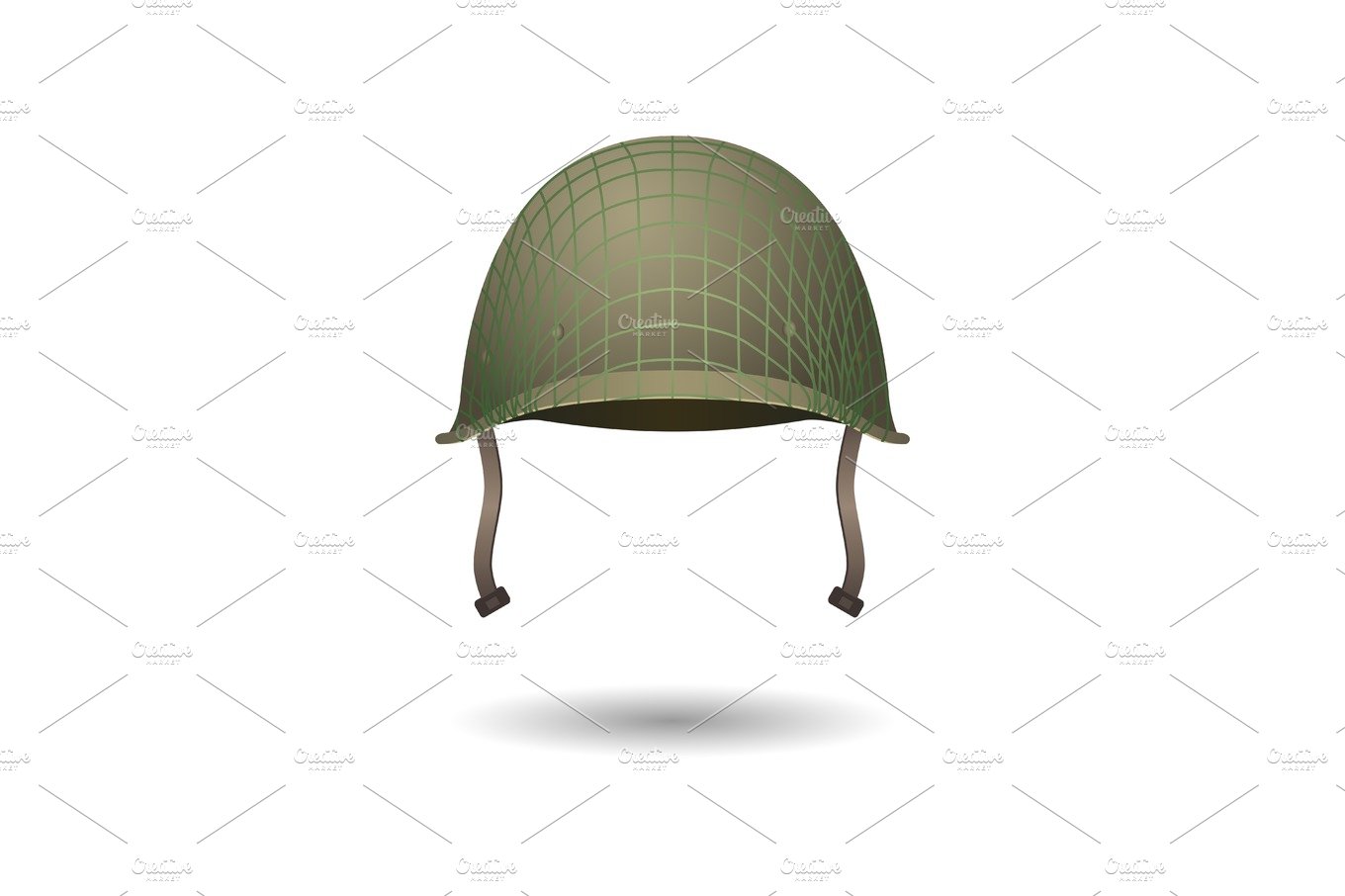 Military classical helmet design with projection lines. Development of uniform cover image.