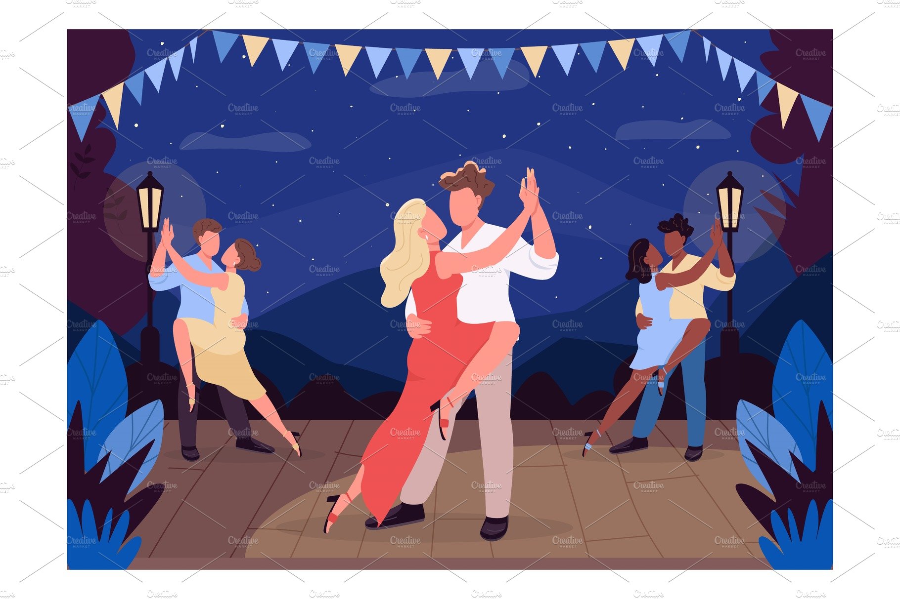 People dance on stage illustration cover image.