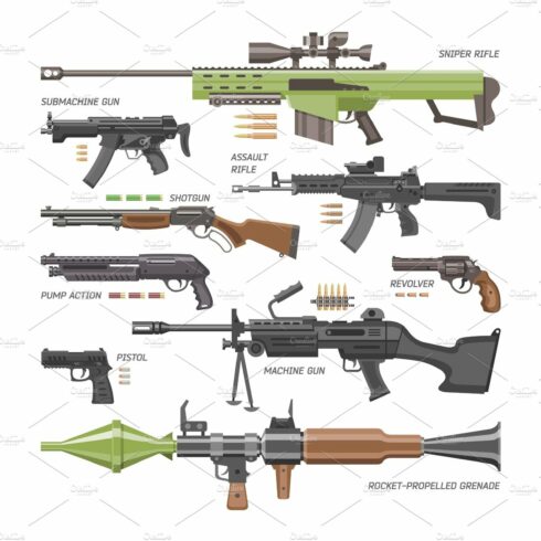 Gun vector military weapon or army cover image.