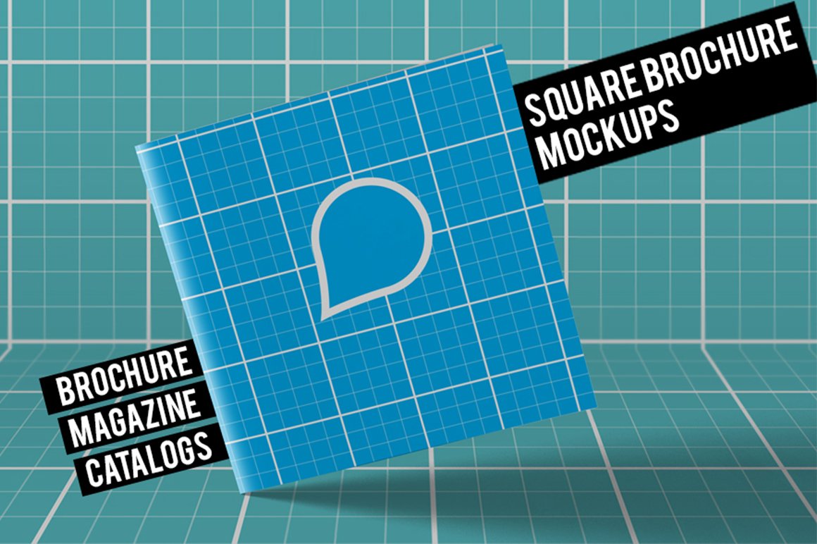 Square Brochure Mockups cover image.