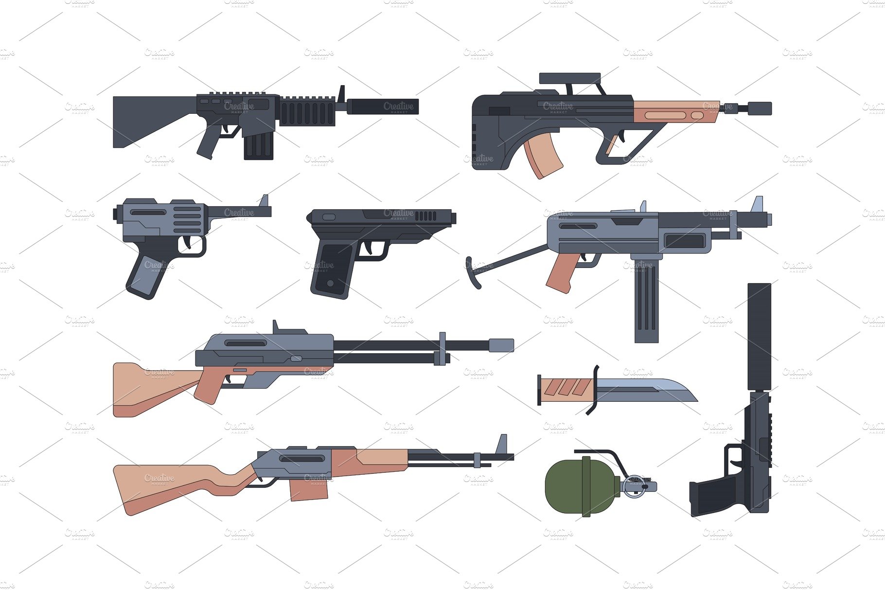 Military weapons and munition flat cover image.