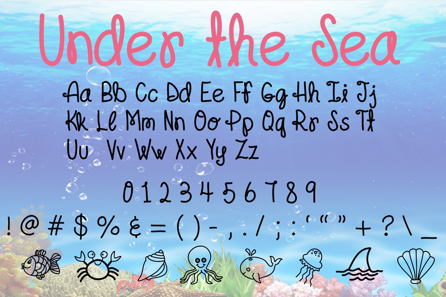 Under the Sea Font preview image.