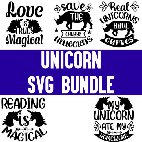 Unicorn svg Bundle cover image.