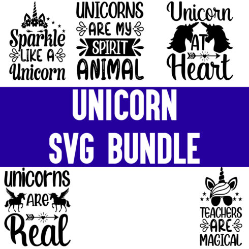 Unicorn svg Bundle cover image.