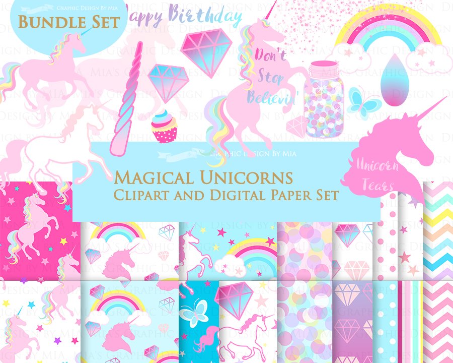 Magical Unicorns, Einhorn, Pink cover image.