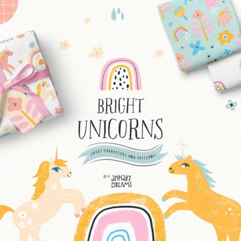 Bright Unicorns, Rainbows & Flowers cover image.
