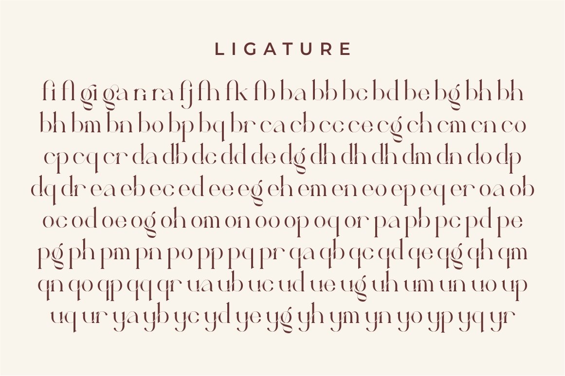 unique serif ligature font12 750