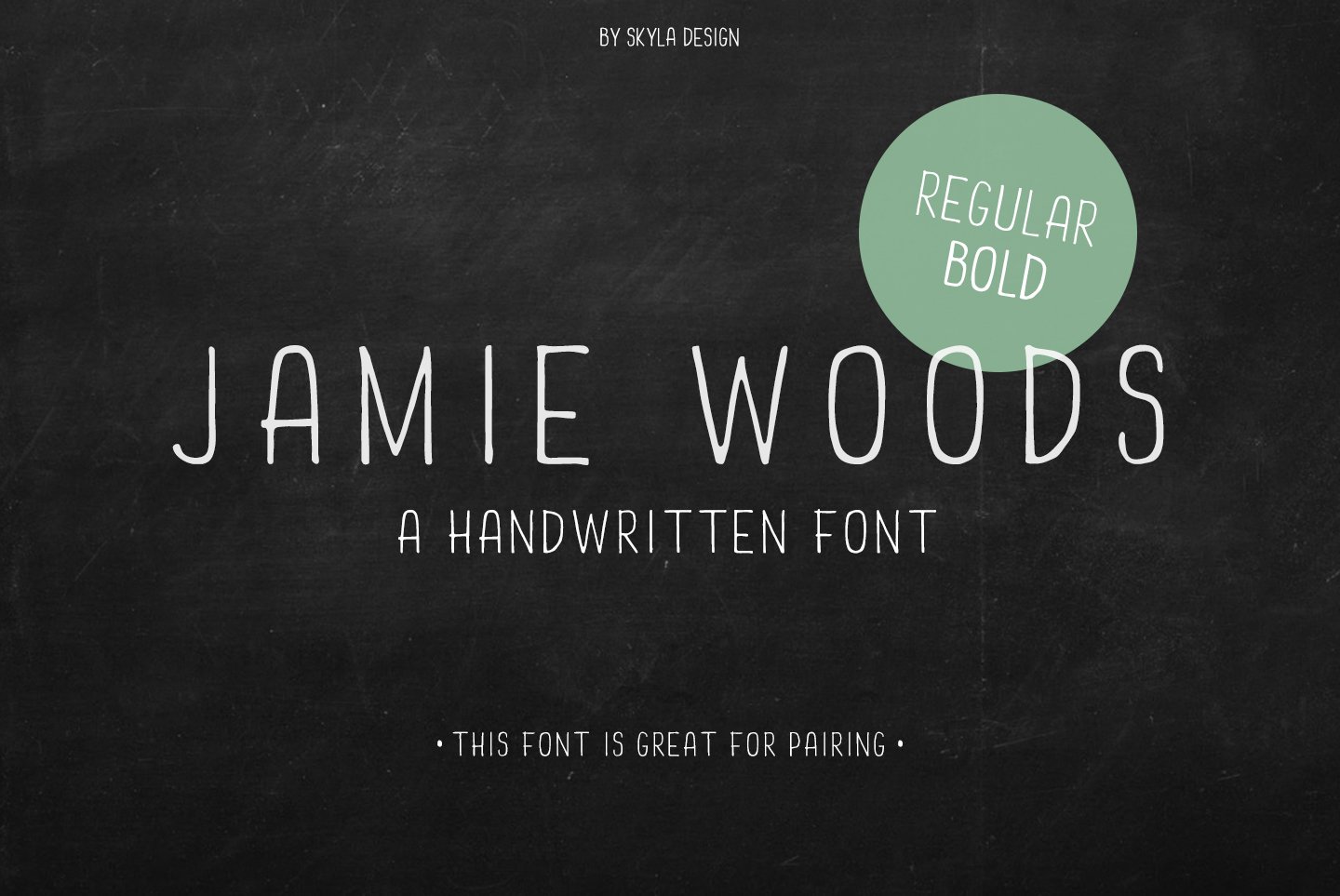 Jamie Woods condensed font preview image.