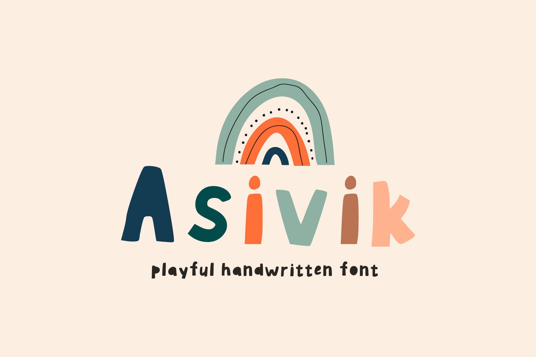 Handwritten cutout font ASIVIK cover image.