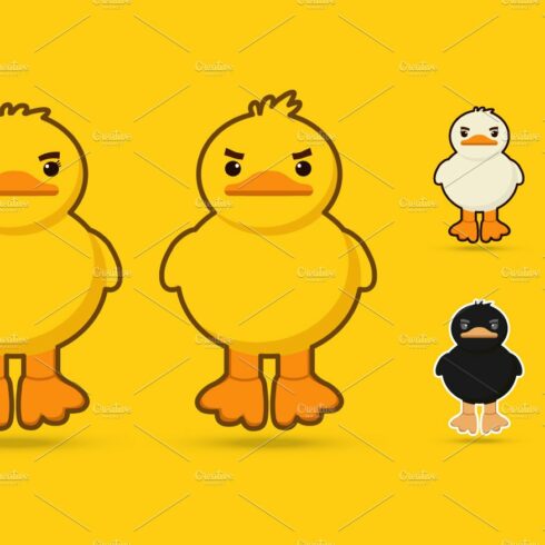 couple  duck vector illustration cover image.