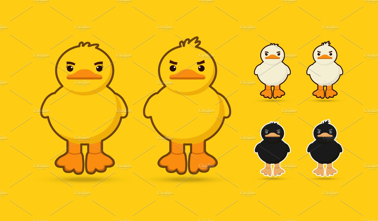 couple  duck vector illustration cover image.