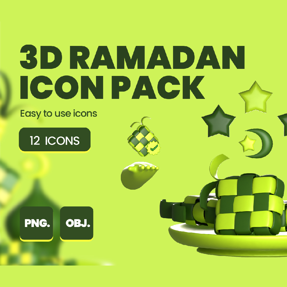 3D RAMADAN ICON PACK preview image.