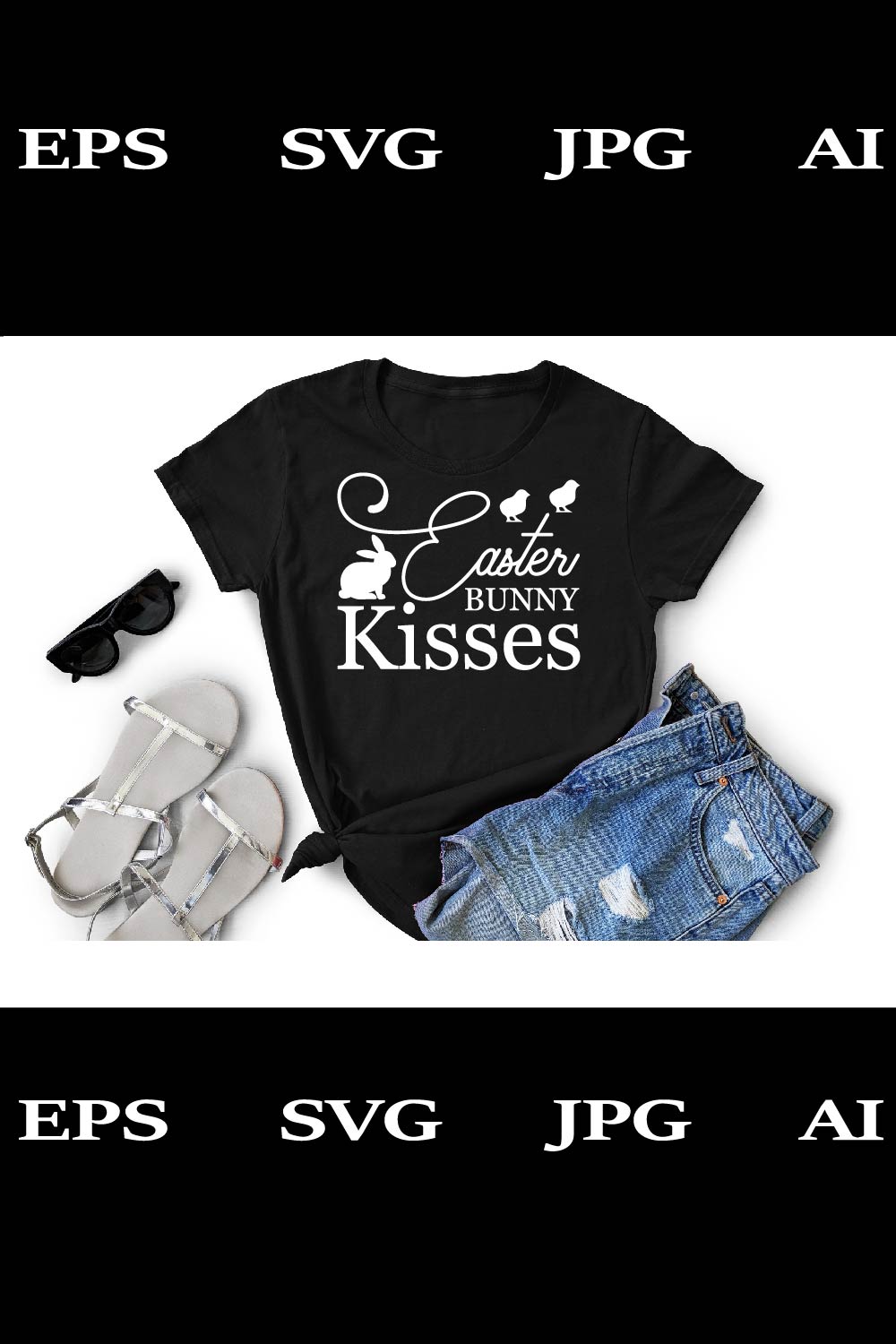 Easter Bunny Kisses T-Shirt File pinterest preview image.