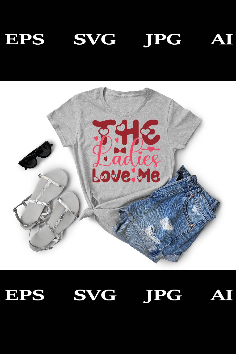 The Ladies Love Me T-Shirt Cut File pinterest preview image.