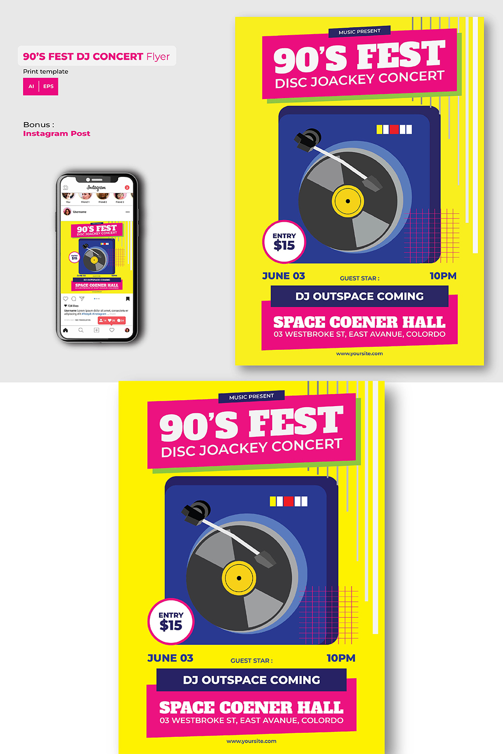 90's Fest DJ Concert pinterest preview image.